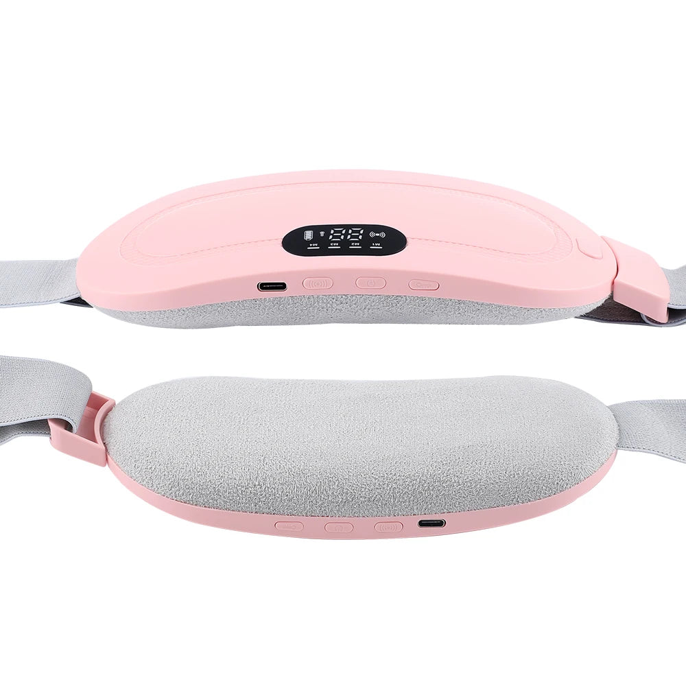 CrampReliva™ Rechargeable Heating Belt for Menstrual Cramps – Soothing Vibration for Waist, Stomach & Abdomen