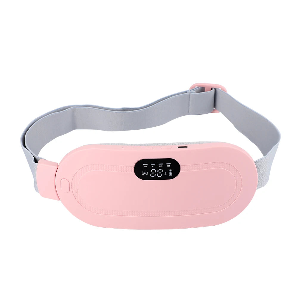 CrampReliva™ Rechargeable Heating Belt for Menstrual Cramps – Soothing Vibration for Waist, Stomach & Abdomen